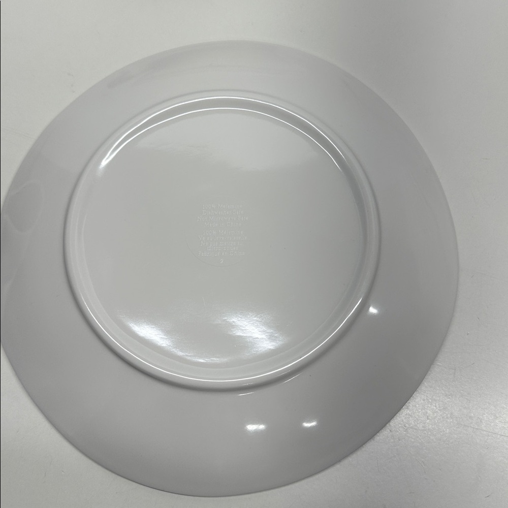 Blue White Checkered Melamine Round 8.5" Salad Plates Indoor Outdoor Set of 4 - Picture 5 of 7